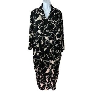 Fransa V Neck Midi Bold Black White Print Size 3X NWT